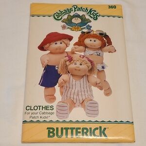Cabbage Patch Kids Butterick Sewing Pattern 360 Doll Swimwear Uncut